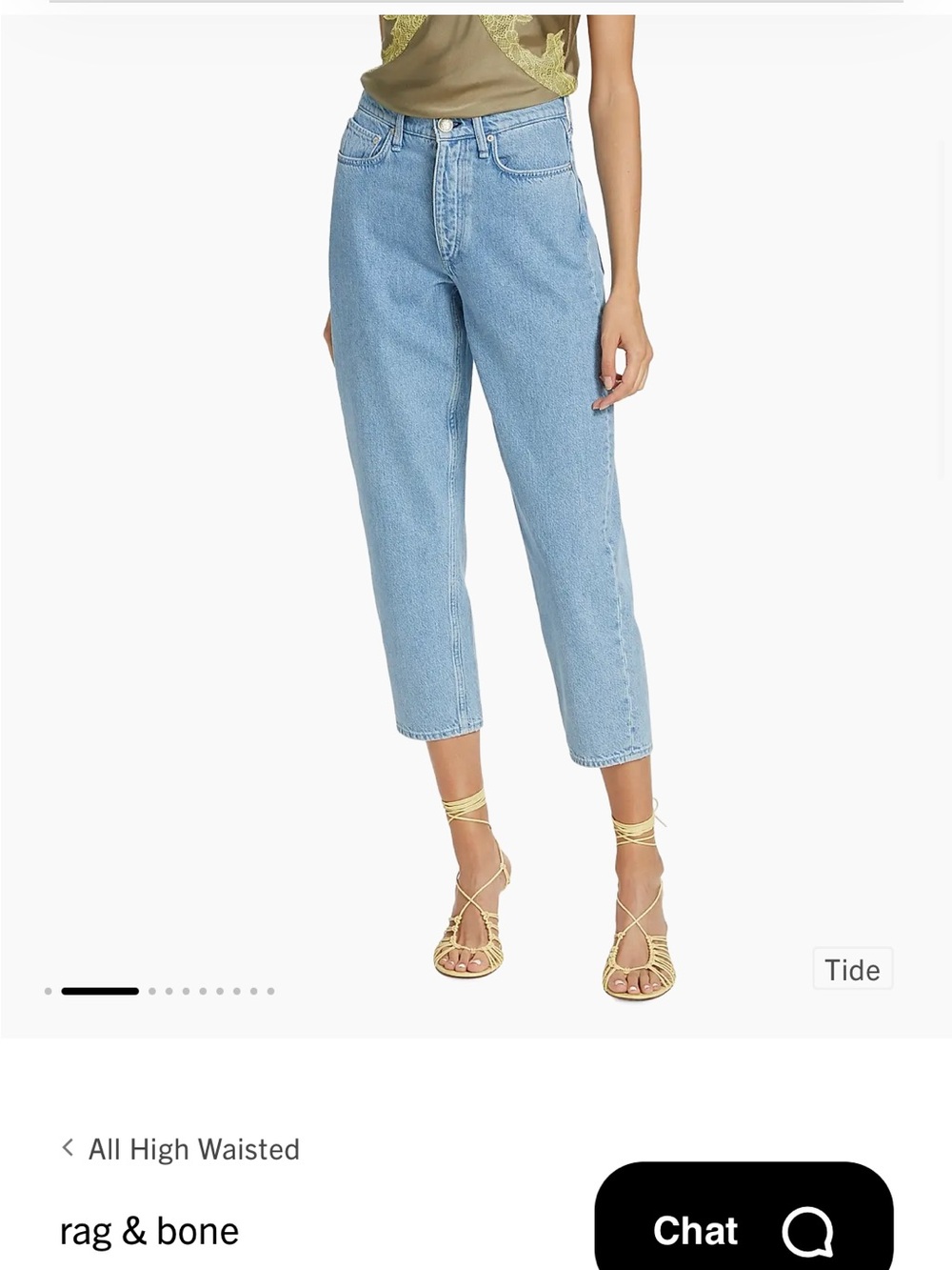 Pristine rag & bone Light Wash High Rise Barrel  Jeans